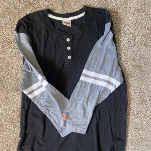 Homage Black and Gray 3/4 Length Tee